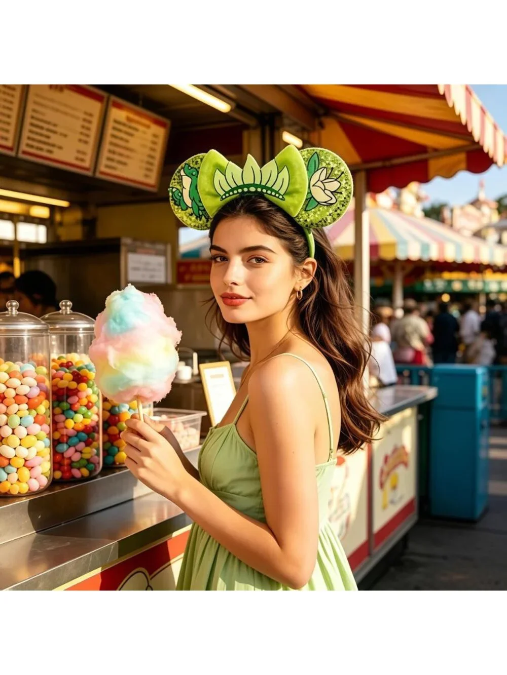 Women Frog color cloth Hair Handmade Mickey Mouse Costume Headband